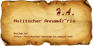 Holitscher Annamária névjegykártya